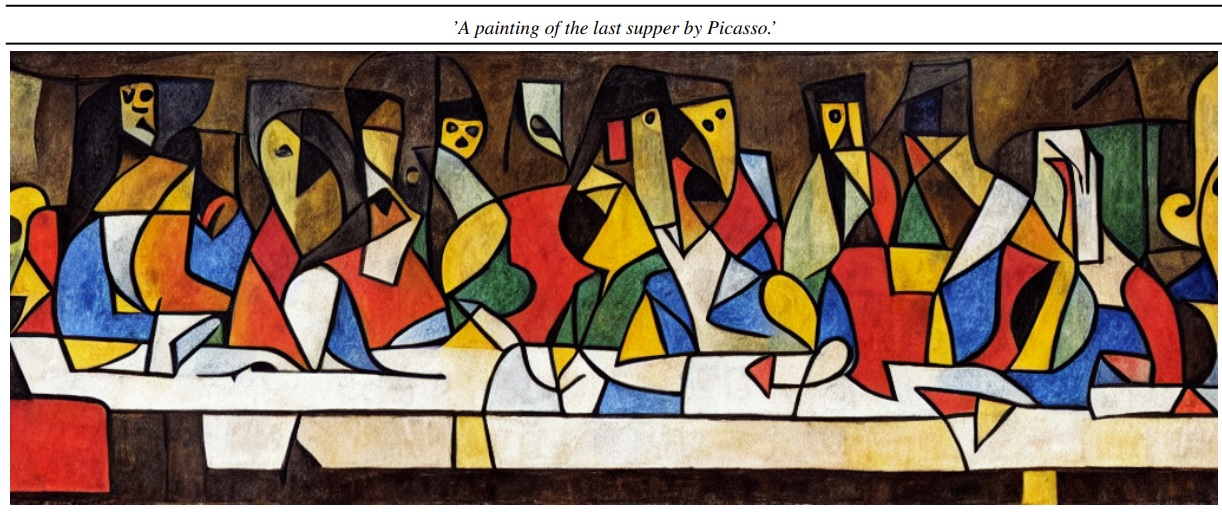 Stable Diffusion以「毕加索笔下的《最后的晚餐》」为题的绘画结果